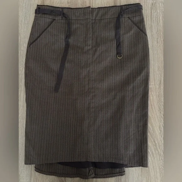 BCBGMAXAZRIA BROWN STRIPE SKIRT - Picture 1 of 4